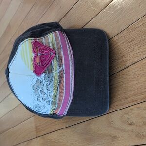 Roxy Women’s Snapback Hat Surf Skate Y2K Heart Logo Sunset Waves Cap